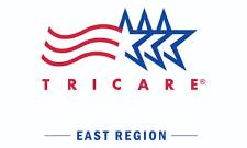 TRICARE logo with red and blue design on a white background