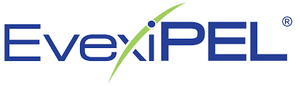 Logo of Evexipel with blue text and a green accent on a white background